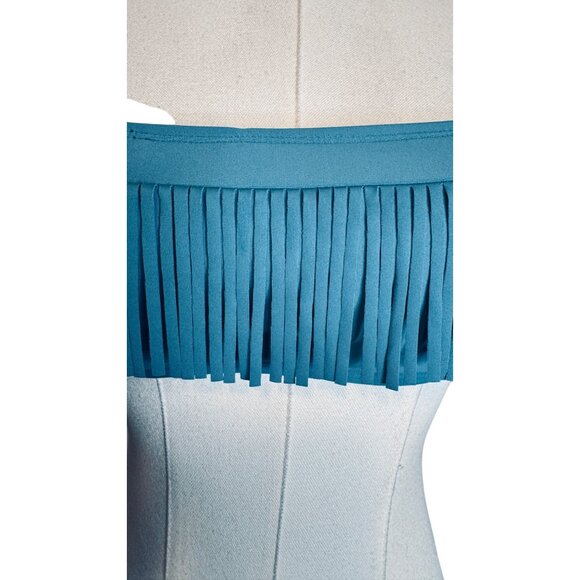 2/30 NWT Hula Honey Small Fringe Bandeau Bikini Top Blue Swimwear - Picture 4 of 11
